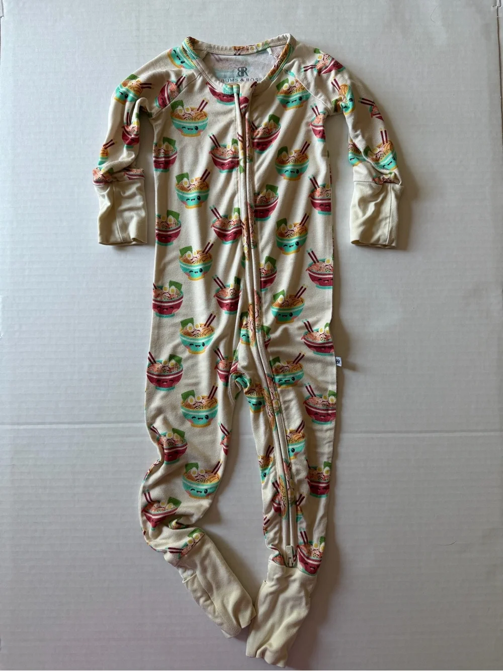 Bums & Roses Ramen Bamboo Convertible Zippy Pajamas 18-24M